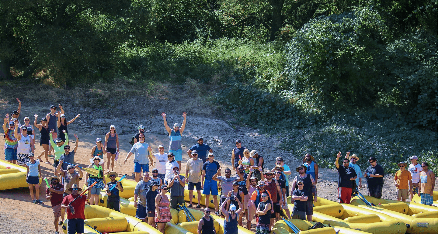 American River group rafting